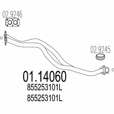 MTS 01.14060 Abgasrohr 0114060: Kaufen Sie zu einem guten Preis in Polen bei 2407.PL!