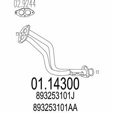 Mts 01.14300 Exhaust pipe 0114300: Buy near me in Poland at 2407.PL - Good price!