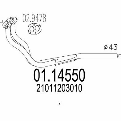 Mts 01.14550 Exhaust pipe 0114550: Buy near me in Poland at 2407.PL - Good price!