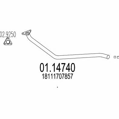 Mts 01.14740 Exhaust pipe 0114740: Buy near me in Poland at 2407.PL - Good price!