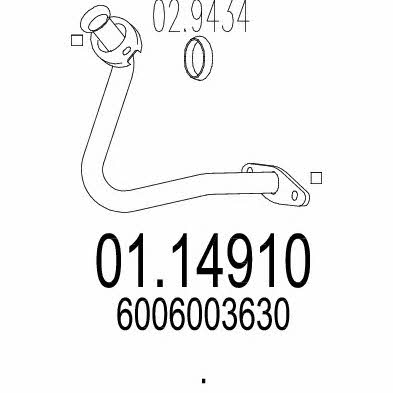 Mts 01.14910 Exhaust pipe 0114910: Buy near me in Poland at 2407.PL - Good price!