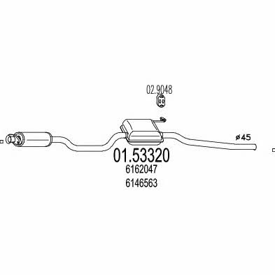 MTS 01.53320 Zwischenschalldampfer 0153320: Kaufen Sie zu einem guten Preis in Polen bei 2407.PL!