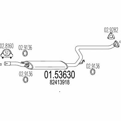 Mts 01.53630 Глушитель, средняя часть 0153630: Отличная цена - Купить в Польше на 2407.PL!