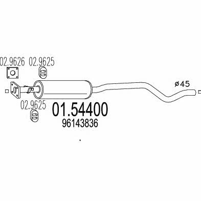 Mts 01.54400 Глушник, середня частина 0154400: Приваблива ціна - Купити у Польщі на 2407.PL!