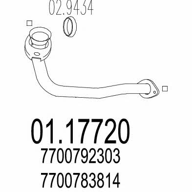 Mts 01.17720 Exhaust pipe 0117720: Buy near me in Poland at 2407.PL - Good price!