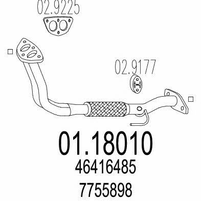 Mts 01.18010 Exhaust pipe 0118010: Buy near me in Poland at 2407.PL - Good price!