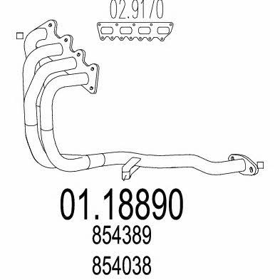 Mts 01.18890 Exhaust pipe 0118890: Buy near me in Poland at 2407.PL - Good price!