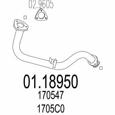 Mts 01.18950 Exhaust pipe 0118950: Buy near me in Poland at 2407.PL - Good price!