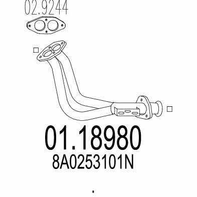 Mts 01.18980 Exhaust pipe 0118980: Buy near me at 2407.PL in Poland at an Affordable price!