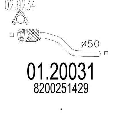 Mts 01.20031 Rura wydechowa 0120031: Dobra cena w Polsce na 2407.PL - Kup Teraz!