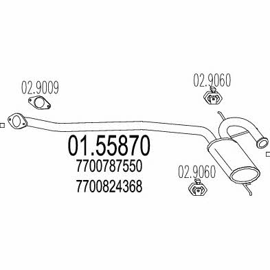 Mts 01.55870 Central silencer 0155870: Buy near me in Poland at 2407.PL - Good price!