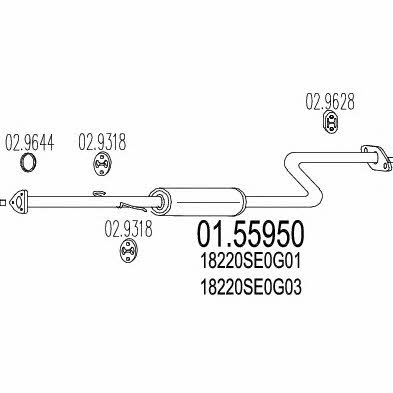 Mts 01.55950 Central silencer 0155950: Buy near me in Poland at 2407.PL - Good price!