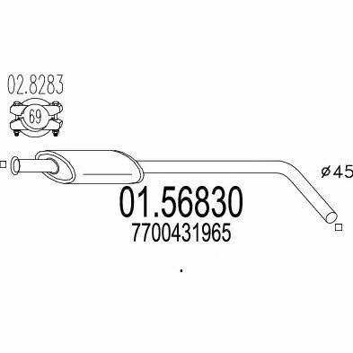 Mts 01.56830 Central silencer 0156830: Buy near me in Poland at 2407.PL - Good price!