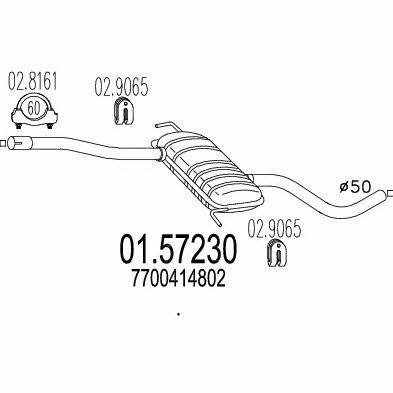 Mts 01.57230 Central silencer 0157230: Buy near me in Poland at 2407.PL - Good price!