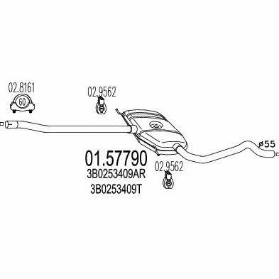 Mts 01.57790 Central silencer 0157790: Buy near me in Poland at 2407.PL - Good price!