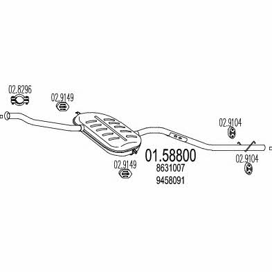 Mts 01.58800 Глушитель, средняя часть 0158800: Отличная цена - Купить в Польше на 2407.PL!