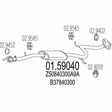 Mts 01.59040 Central silencer 0159040: Buy near me in Poland at 2407.PL - Good price!