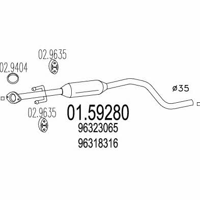 Mts 01.59280 Central silencer 0159280: Buy near me in Poland at 2407.PL - Good price!