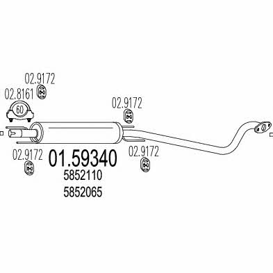 Mts 01.59340 Глушитель, средняя часть 0159340: Отличная цена - Купить в Польше на 2407.PL!