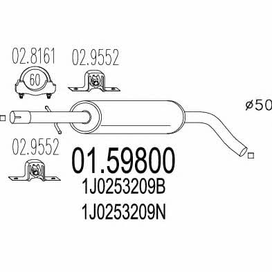 Mts 01.59800 Central silencer 0159800: Buy near me in Poland at 2407.PL - Good price!