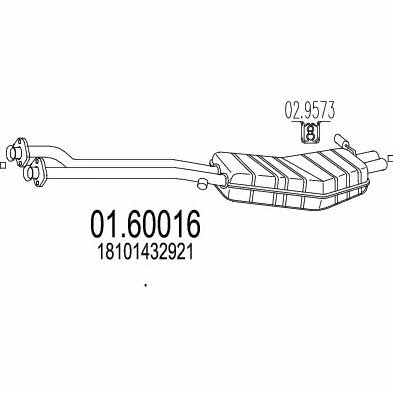 Mts 01.60016 Глушитель, задняя часть 0160016: Отличная цена - Купить в Польше на 2407.PL!