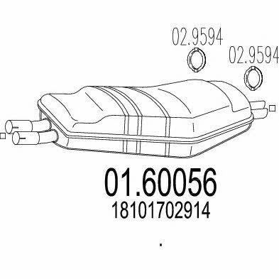 Mts 01.60056 Глушитель, задняя часть 0160056: Отличная цена - Купить в Польше на 2407.PL!
