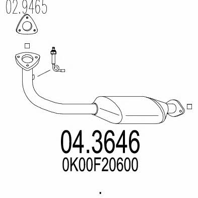 Mts 04.3646 Catalytic Converter 043646: Buy near me in Poland at 2407.PL - Good price!
