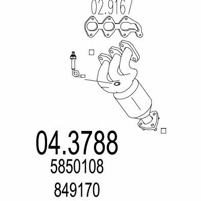 Mts 04.3788 Catalytic Converter 043788: Buy near me in Poland at 2407.PL - Good price!