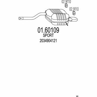 Mts 01.60109 Глушник, задня частина 0160109: Приваблива ціна - Купити у Польщі на 2407.PL!