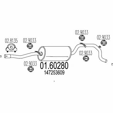 Mts 01.60280 Глушник, задня частина 0160280: Приваблива ціна - Купити у Польщі на 2407.PL!