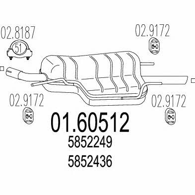 Mts 01.60512 End Silencer 0160512: Buy near me in Poland at 2407.PL - Good price!