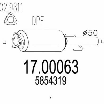 Mts 17.00063 Diesel particulate filter DPF 1700063: Buy near me in Poland at 2407.PL - Good price!
