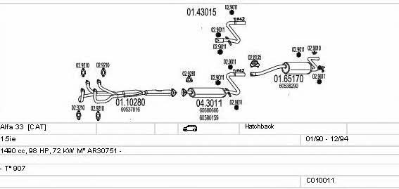 Mts C010011000273 Exhaust system C010011000273: Buy near me in Poland at 2407.PL - Good price!