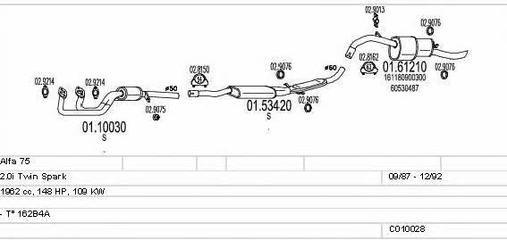 Mts C010028000290 Система выпуска отработаных газов C010028000290: Купить в Польше - Отличная цена на 2407.PL!