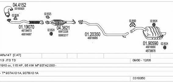  C010050000315 Exhaust system C010050000315: Buy near me in Poland at 2407.PL - Good price!