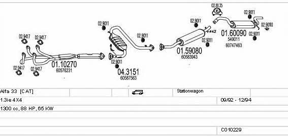 Mts C010229008933 Система випуску відпрацьованих газів C010229008933: Купити у Польщі - Добра ціна на 2407.PL!