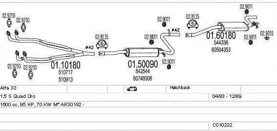 Mts C010232008554 Exhaust system C010232008554: Buy near me in Poland at 2407.PL - Good price!