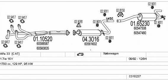 Mts C010237008937 Exhaust system C010237008937: Buy near me at 2407.PL in Poland at an Affordable price!