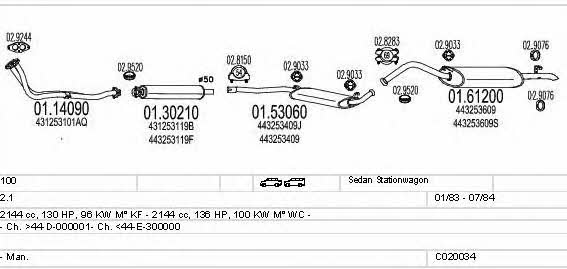 Mts C020034000400 Układ wydechowy C020034000400: Atrakcyjna cena w Polsce na 2407.PL - Zamów teraz!