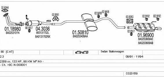  C020159000524 Exhaust system C020159000524: Buy near me in Poland at 2407.PL - Good price!