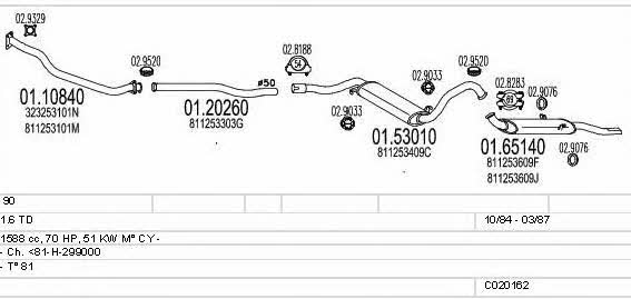  C020162000527 Система выпуска отработаных газов C020162000527: Отличная цена - Купить в Польше на 2407.PL!