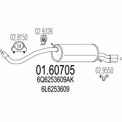 Mts 01.60705 Глушитель, задняя часть 0160705: Отличная цена - Купить в Польше на 2407.PL!