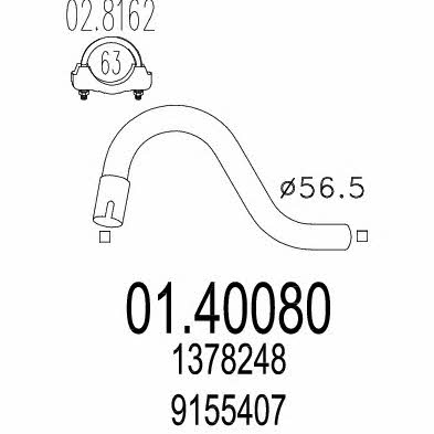Mts 01.40080 Rura wydechowa 0140080: Dobra cena w Polsce na 2407.PL - Kup Teraz!