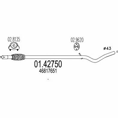 Mts 01.42750 Exhaust pipe 0142750: Buy near me in Poland at 2407.PL - Good price!