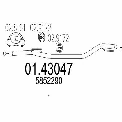 Mts 01.43047 Exhaust pipe 0143047: Buy near me in Poland at 2407.PL - Good price!