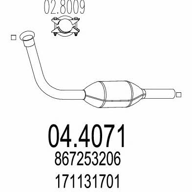 Mts 04.4071 Catalytic Converter 044071: Buy near me in Poland at 2407.PL - Good price!
