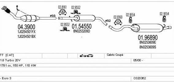 Mts C020362007201 Система выпуска отработаных газов C020362007201: Отличная цена - Купить в Польше на 2407.PL!