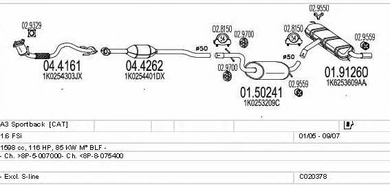  C020378013523 Exhaust system C020378013523: Buy near me in Poland at 2407.PL - Good price!