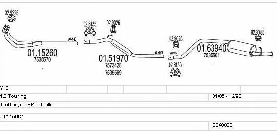  C040003000698 Exhaust system C040003000698: Buy near me in Poland at 2407.PL - Good price!