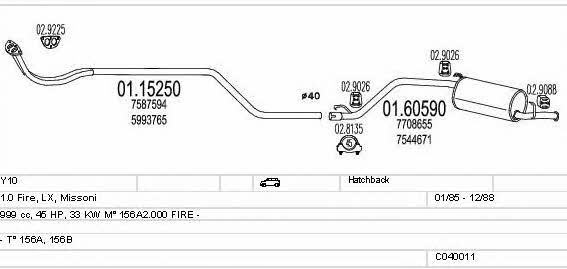  C040011008502 Exhaust system C040011008502: Buy near me in Poland at 2407.PL - Good price!